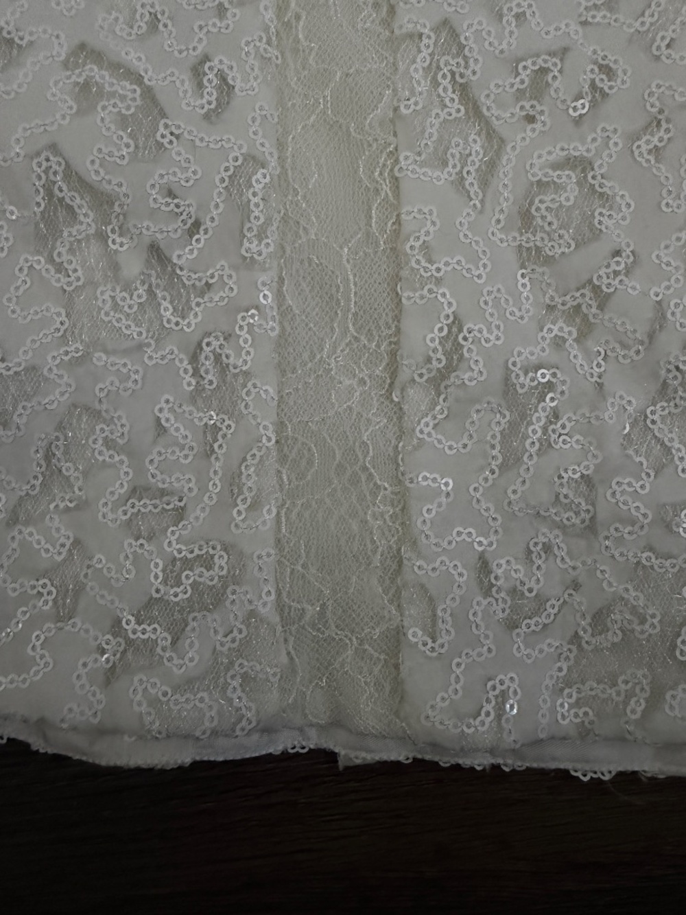 BCBG MAXAZRIA OFF WHITE "GRACIE" SEQUIN LACE SLEEVELESS A-LINE DRESS SZ 8 $338 - Picture 4 of 13